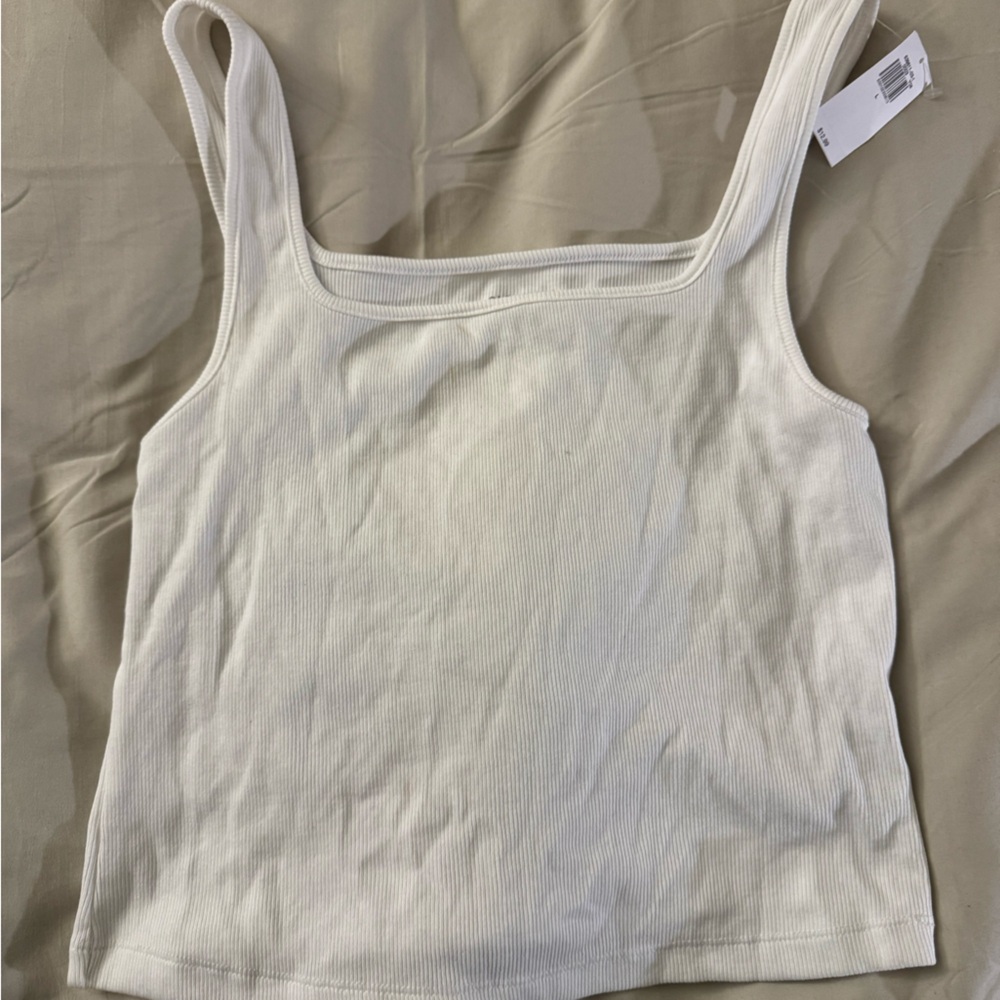 Old Navy White Ribbed Tank Top